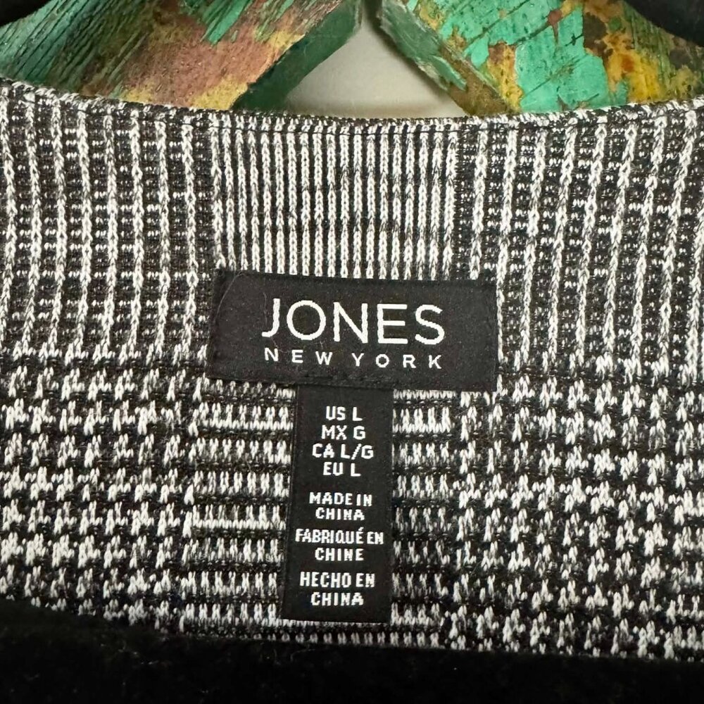 Jones New York Glen Plaid Coat Blazer – Size Large, Black and White - Picture 4 of 7